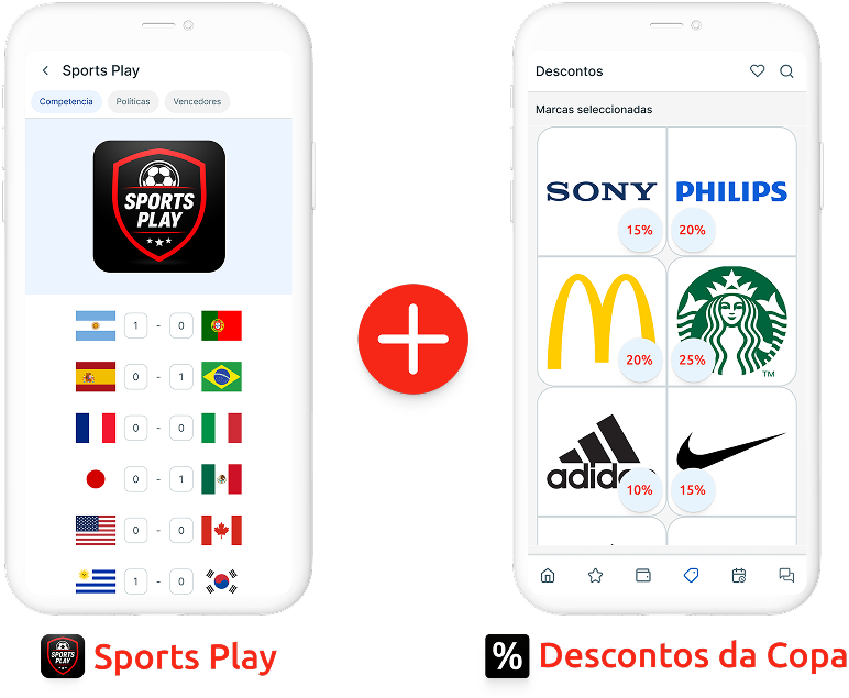 Cadastre-se e garanta seu <span class="highlight">Combo Copa!</span>. **App de Bolão + App de Descontos**.