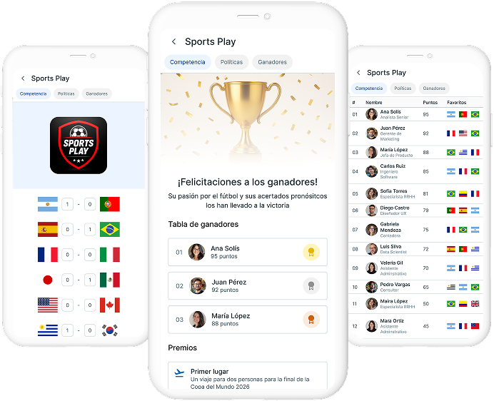 Plataforma con acceso web y mobile para que todos jueguen y se conecten estén donde estén.
